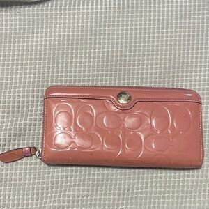 Glossy Pink Quilted Patent  Wallet
